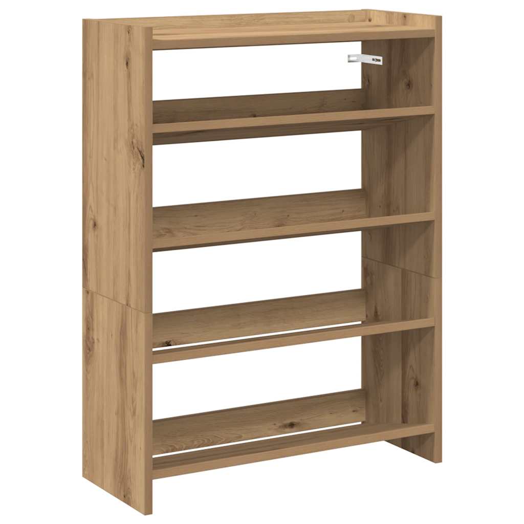 VidaXL skostativ 60x25x81 cm udformet træ, håndværksfarvet eg