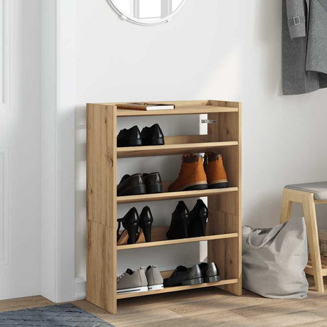 VidaXL skostativ 60x25x81 cm udformet træ, håndværksfarvet eg