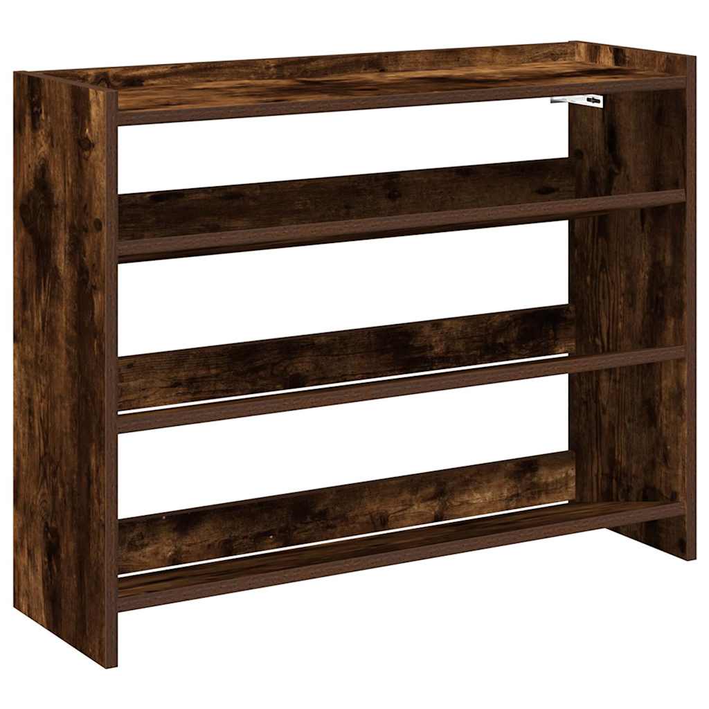 VidaXL skohylde 80x25x62 cm forarbejdet træ, røget eg