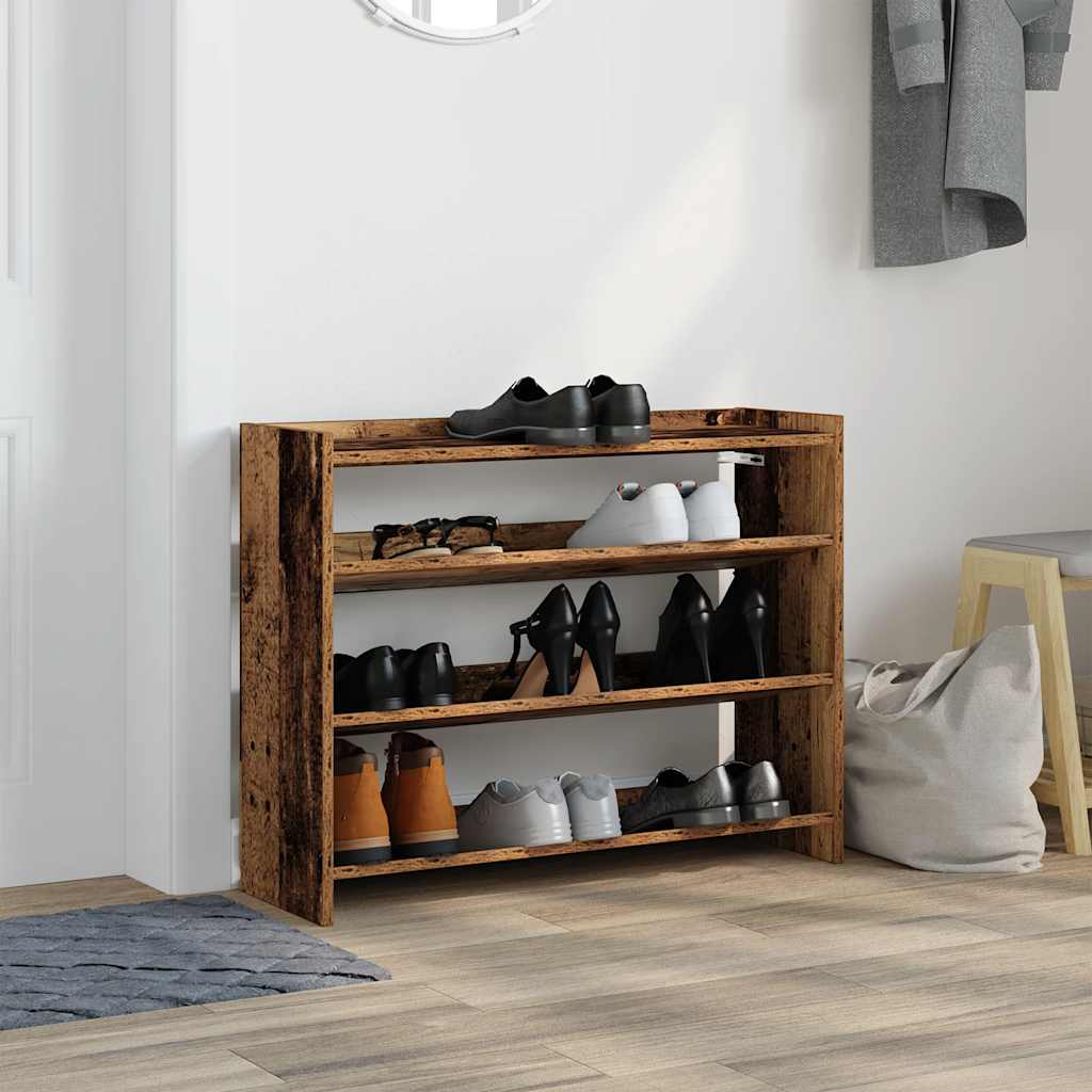 Vidaxx skohylde 80x25x62 cm færdigt træ, gammelt træfarvet