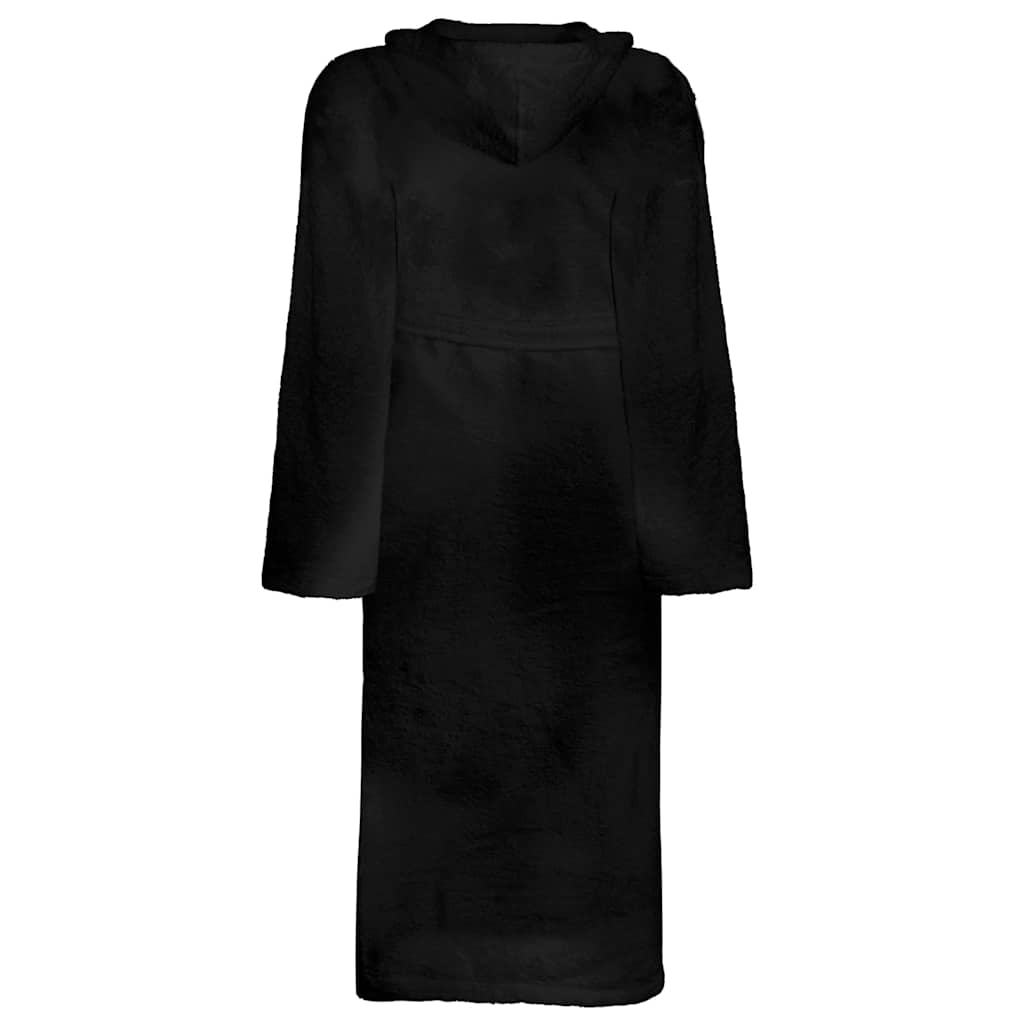 Vidaxl badjas kinn zwart s katoen