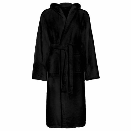 Vidaxl badjas kinn zwart xl katoen