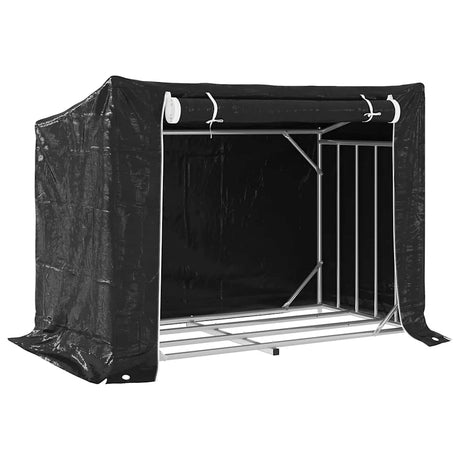 Vidaxx brændestativ med regnslag 151x80,5x110,5 cm stål