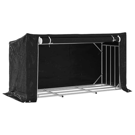 Vidaxx brændestativ med regnslag 200,5x80,5x110,5 cm stål