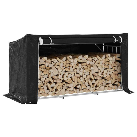 Vidaxx brændestativ med regnslag 200,5x80,5x110,5 cm stål