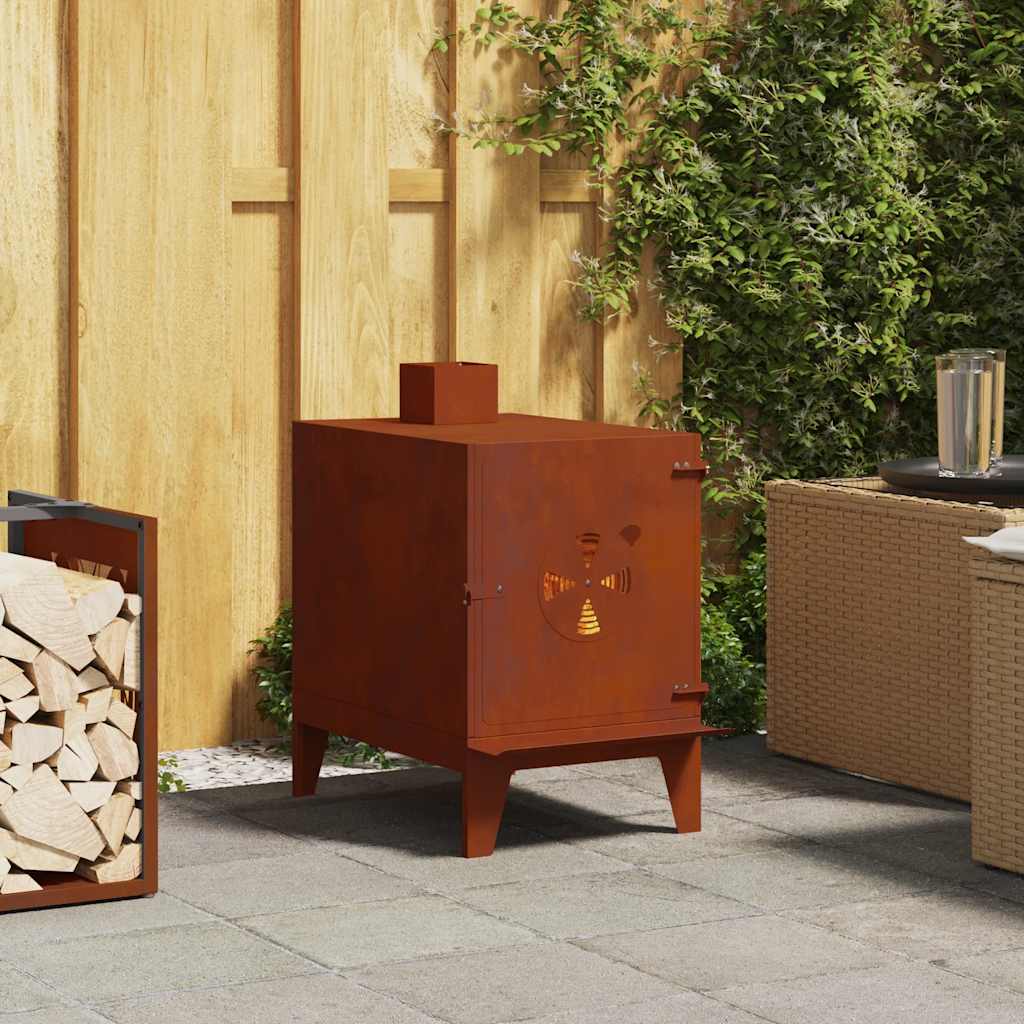 Vidaxx campingovn 35x50x60 cm corten stål