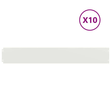 Vidaxl gazonranden 10 st 15x103 cm koudgewalst staal wit