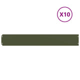 Vidaxl gazonranden 10 st 15x103 cm koudgewalst staal olijfgroen