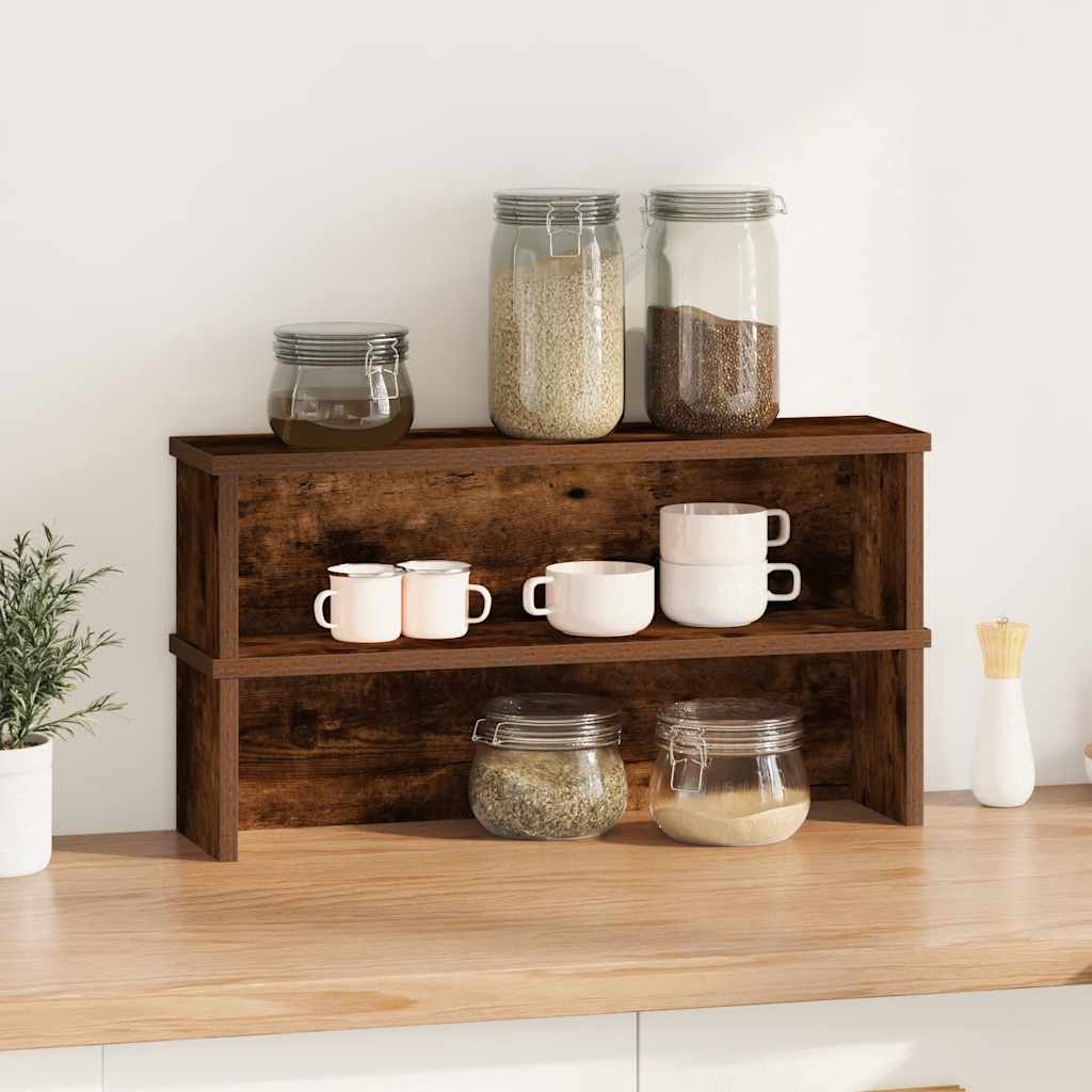 Vidaxx køkkenreoler stabelbare 2 stk 60x15x16 cm røget eg