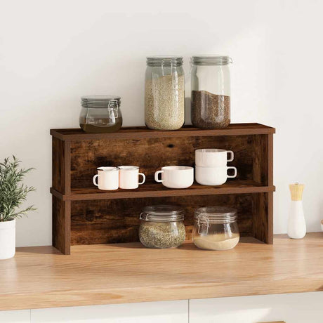 Vidaxx køkkenreoler stabelbare 2 stk 60x15x16 cm røget eg