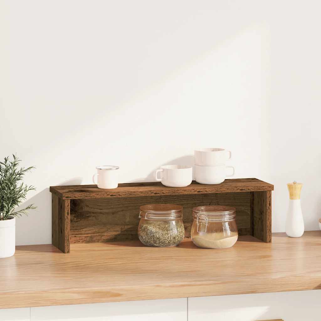 Vidaxx køkkenreol stabelbar 60x15x16 cm færdigt træ, gammelt træfarvet