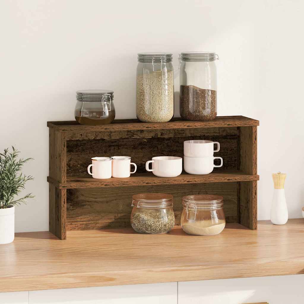 Vidaxx stabelbare køkkenreoler 2 stk 60x15x16 cm gamle træfarvede