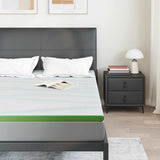 Vidaxl matrastopper wit en groen 140 x 190 cm jacquard stof