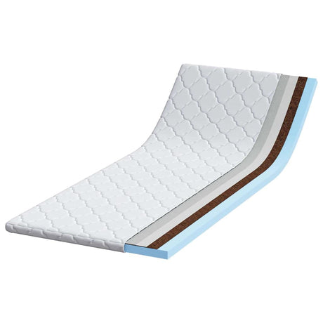 Vidaxl kokos topper wit 80 x 200 cm jacquard stof