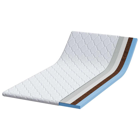Vidaxl kokos topper wit 100 x 200 cm jacquard stof