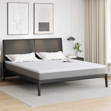 Vidaxl kokos topper wit 180 x 200 cm jacquard stof