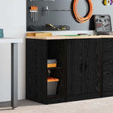Vidaxl garagekast 30x51x85 cm massief grenenhout zwart