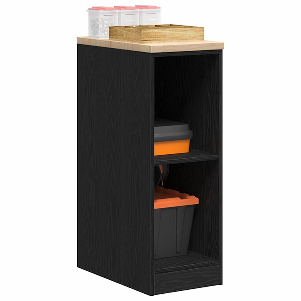 Vidaxl garagekast 30x51x85 cm massief grenenhout zwart