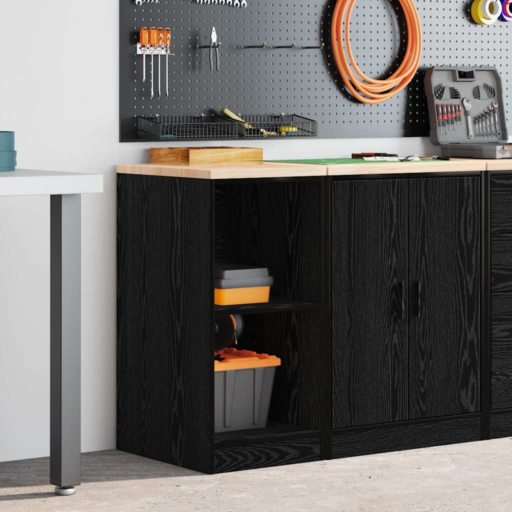 Vidaxl garagekast 40x51x85 cm massief grenenhout zwart