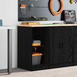 Vidaxl garagekast 40x51x85 cm massief grenenhout zwart