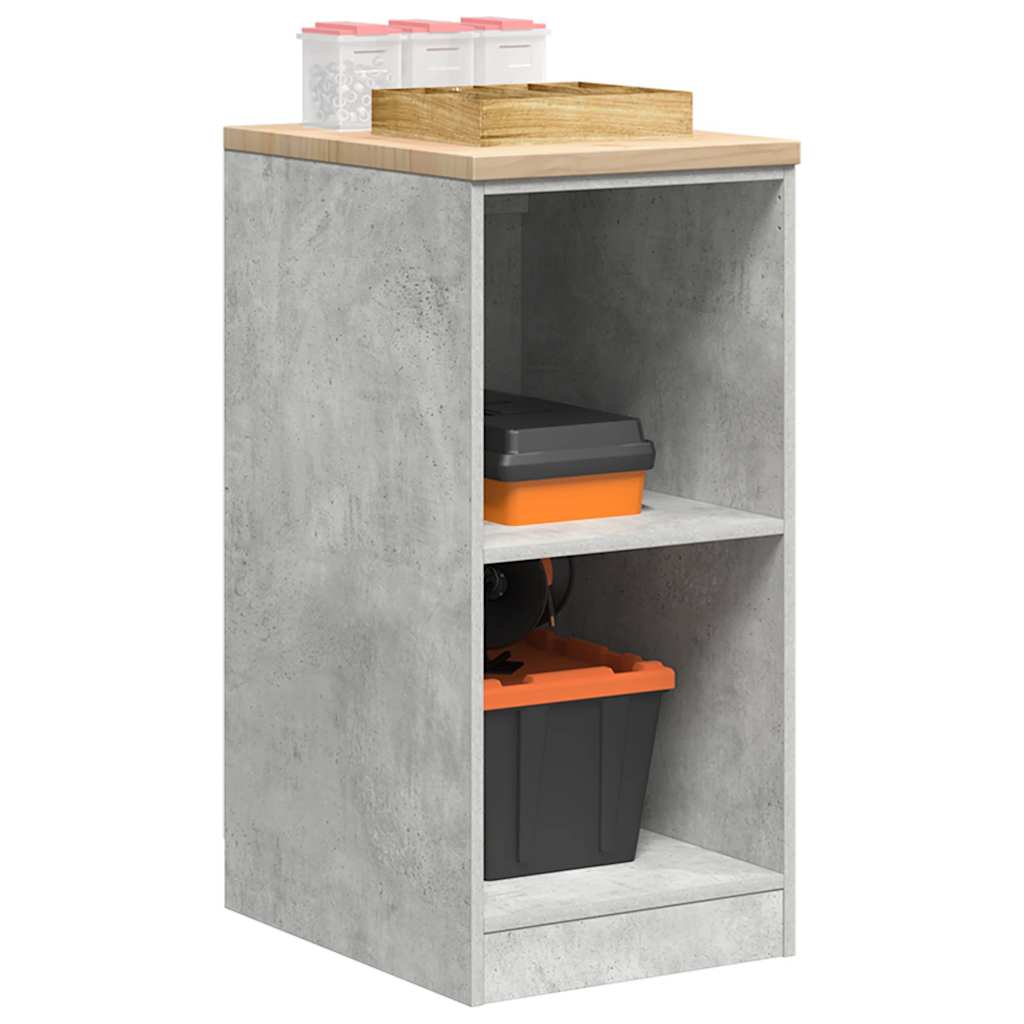 Vidaxl garagekast 40x51x85 cm massief grenenhout betongrijs