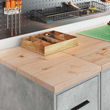 Vidaxl garagekast 30x51x85 cm massief grenenhout betongrijs