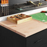 Vidaxl garagekast 40x51x85 cm massief grenenhout zwart