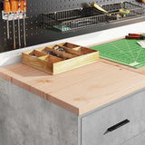 Vidaxl garagekast 40x51x85 cm massief grenenhout betongrijs