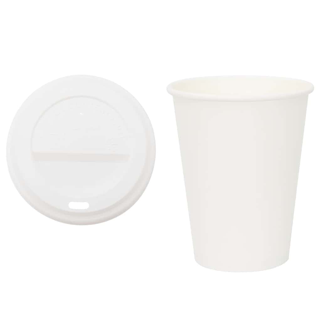 Vidaxl papieren koffiekopjes met deksel 1000 st 12oz 300 ml