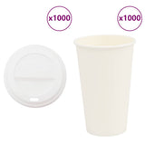Vidaxl papieren koffiekopjes met deksel 1000 st 16oz 400 ml