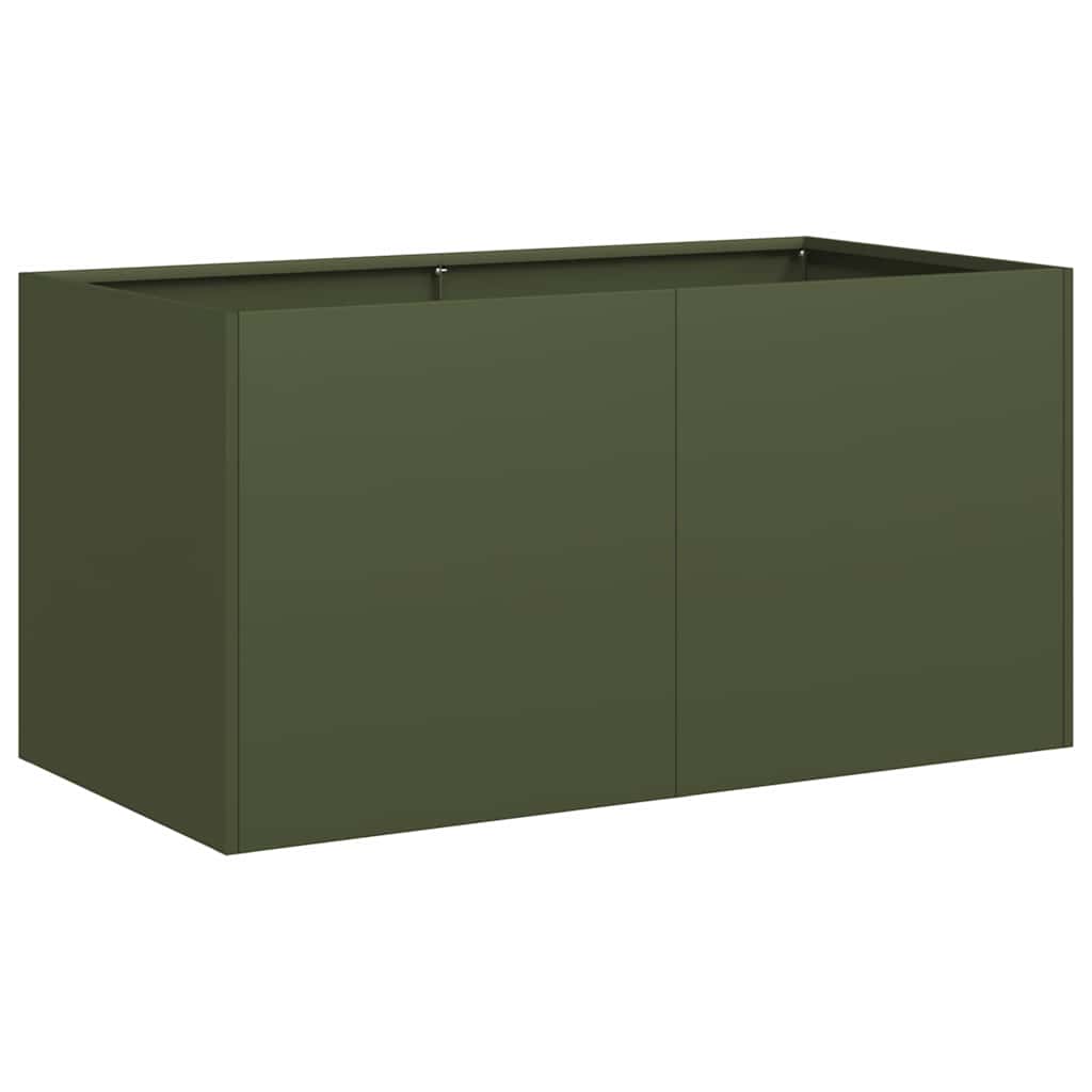 Vidaxl plantenbak 80x40x40 cm koudgewalst staal olijfgroen