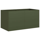 Vidaxl plantenbak 80x40x40 cm koudgewalst staal olijfgroen