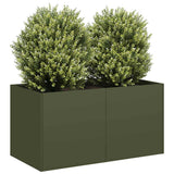 Vidaxl plantenbak 80x40x40 cm koudgewalst staal olijfgroen