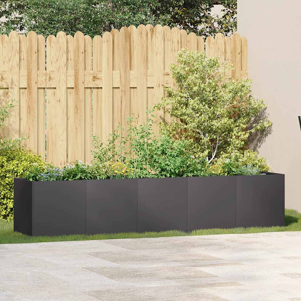 Vidaxl plantenbak zwart 200x40x40 cm koudgewalst staal