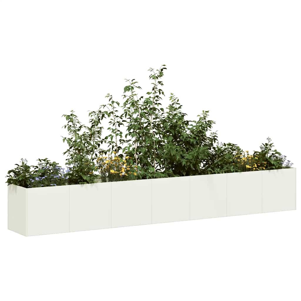 Vidaxl plantenbak 280x40x40 cm koudgewalst staal wit