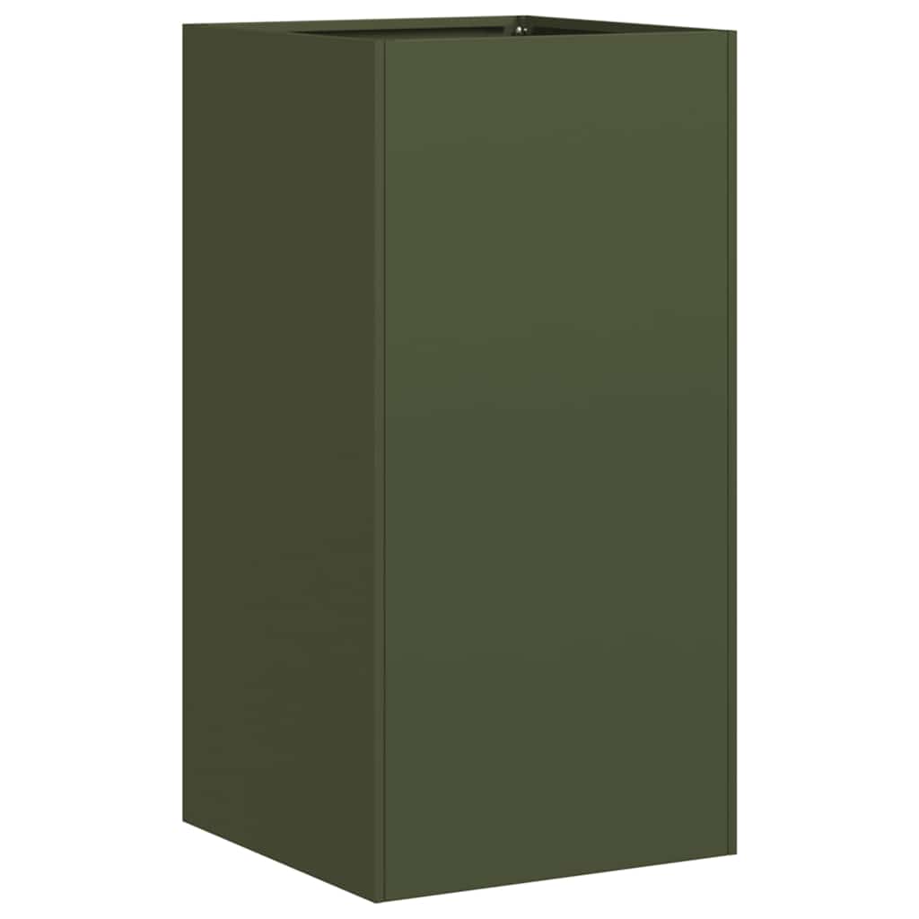 Vidaxl plantenbak 40x40x80 cm koudgewalst staal olijfgroen