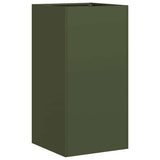 Vidaxl plantenbak 40x40x80 cm koudgewalst staal olijfgroen