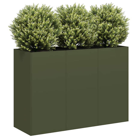 Vidaxl plantenbak 120x40x80 cm koudgewalst staal olijfgroen