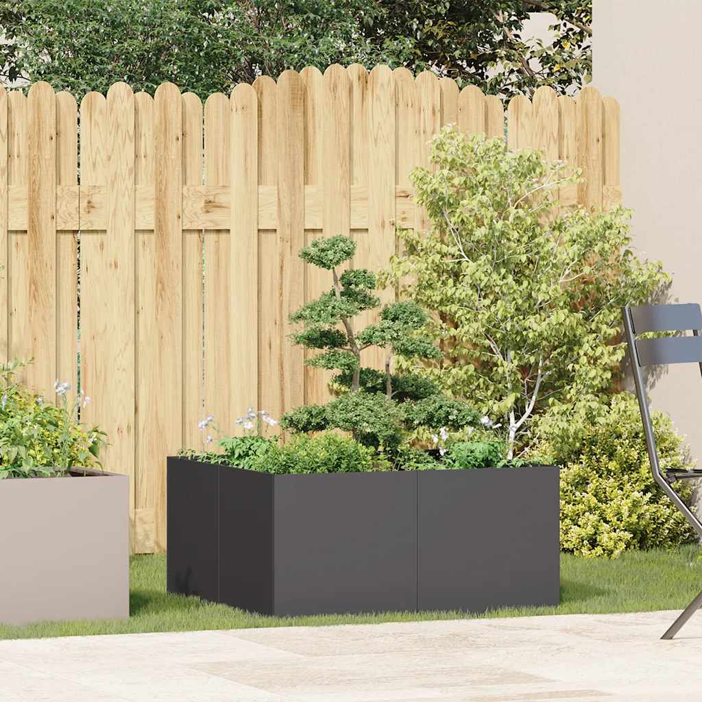 Vidaxl plantenbak 80x80x40 cm koudgewalst staal zwart