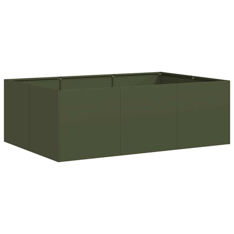Vidaxl plantenbak 120x80x40 cm staal olijfgroen