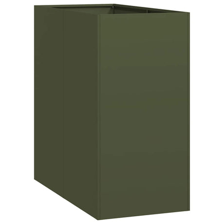 Vidaxl plantenbak 40x80x80 cm staal olijfgroen