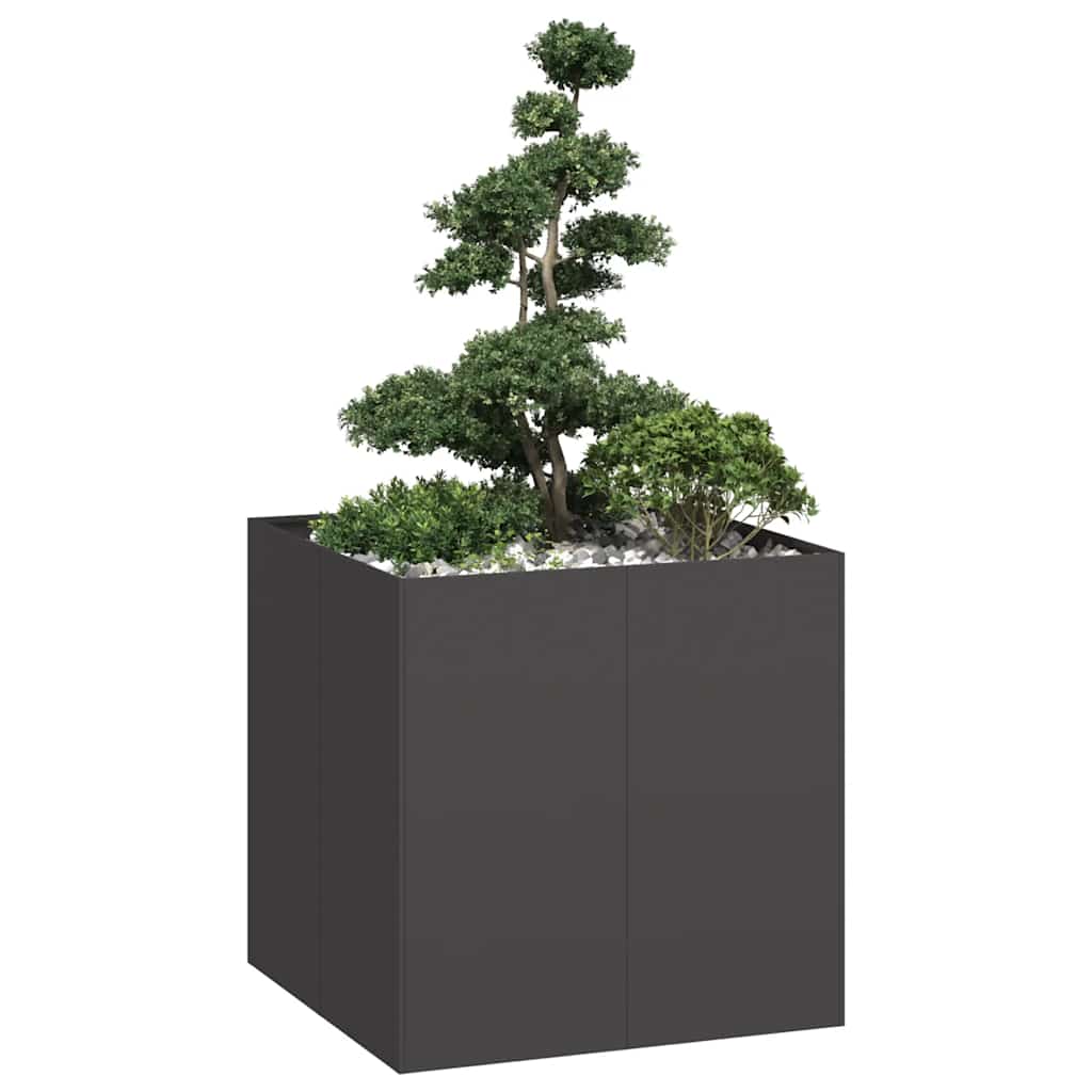 Vidaxl plantenbak 80x80x80 cm staal zwart