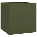 Vidaxl plantenbak 80x80x80 cm staal olijfgroen