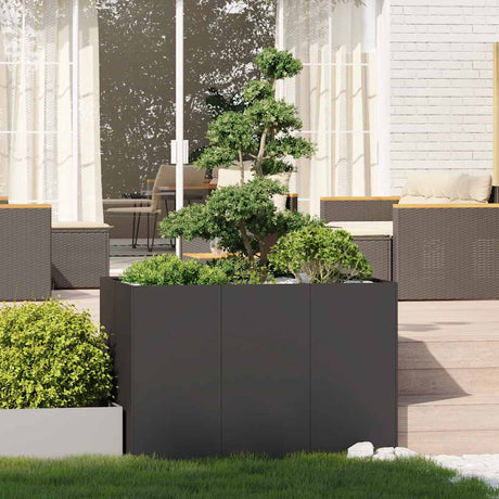 Vidaxl plantenbak 120x80x80 cm staal zwart