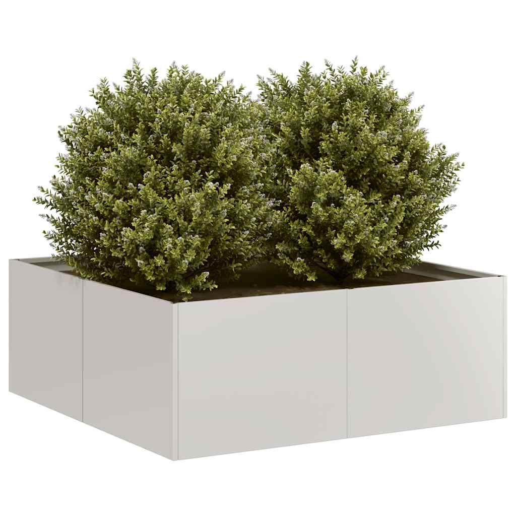 Vidaxl plantenbak 80x80x30 cm roestvrij staal