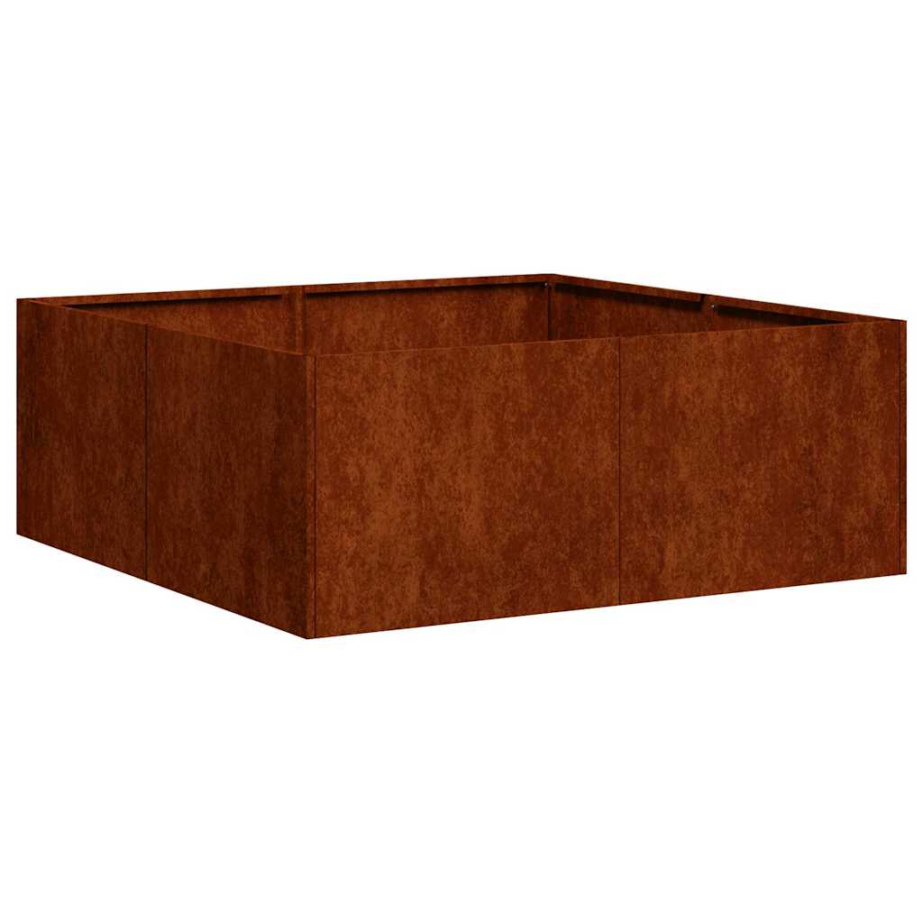 Vidaxl plantenbak roestig 80x80x30 cm weervast staal