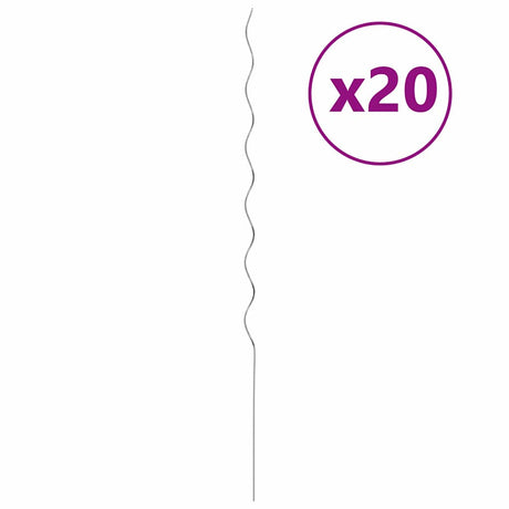 Vidaxl plantondersteuning 20 pcs zilver 110 x 0.6 x 0.6 cm staal