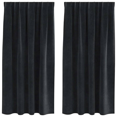 Vidaxl verduisterende gordijnen 2 pcs zwart 140 x 175 cm fluweel