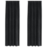 Vidaxl verduisterende gordijnen 2 pcs zwart 140 x 245 cm fluweel