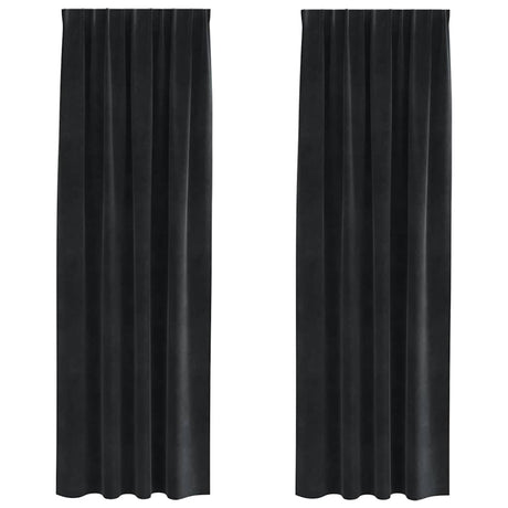 Vidaxl verduisterende gordijnen 2 pcs zwart 140 x 245 cm fluweel